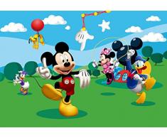 AG Design FTD 0253 Disney Mickey Mouse, Papier Fototapete - 360x254 cm - 4 teile, Papier, multicolor, 0,1 x 360 x 254 cm
