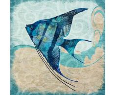 Buyartforless Leinwandbild, Motiv Fischengel I von Jill Meyer, 30,5 x 30,5 cm, Blau