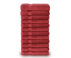 12 Türkische Baumwolle Dobby Bordüre Eco freundlichem Gesicht Handtuch/Waschlappen Set by turkuoise Türkisches Handtuch cranberry