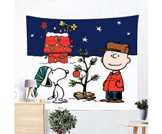 HDhomeputsc Wandteppich Snoopy Weihnachten Charlie Brown Wandteppich Wandteppich Wohnzimmer-Dekoration Wandteppich Matratze, Tischdecke 60 x 127 cm