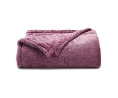 The Big One Übergroßer Plüsch-Überwurf, 152 x 183 cm, superweich und gemütlich, Micro-Fleece-Decke für Couch oder Schlafzimmer Burgunderrot meliert