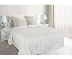 Eurofirany Tagesdecke Steppdecke 200 cm x 220 cm Lorita Creme Bettüberwurf Steppung Paillette, Polyester