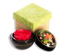 Seifenblume in Mangoholzbox, handgemacht, 8 x 8 x 8 cm, in Geschenkbox