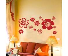 INDIGOS WG30197-70 Wandtattoo w197 Hibiskus Blume Wandaufkleber 120 x 55 cm, schwarz