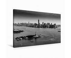 Premium Textil-Leinwand 90 x 60 cm Quer-Format Manhattan aus dem Hubschrauber | Wandbild, HD-Bild auf Keilrahmen, Fertigbild auf hochwertigem Vlies, Leinwanddruck von Toby Seifinger