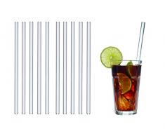 TFA Dostmann GlasWerk Long Glas Trinkhalme, 14.2017.10, 10 Stück, 23 cm, Spülmaschinengeeignet, für Longdrinks/Smoothies