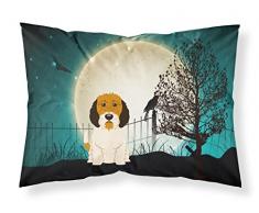 Carolines Treasures Halloween Scary Petit Basset Griffon Veenden Fabric Standard Pillowcase BB2269PILLOWCASE,