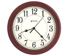 JUSTIME 21,6 cm einfach High-End beige Kunststoff leicht zu lesen Dekorative Wanduhr, Wasser Resistent, speziellen für kleine Platz, Büro, Boote, RV 8.5 inch W86068 Burgundy