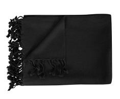 Pfirsich Couture Home Collection Luxuriös Warm und Weich Kaschmir Überwurf Decke 127 x 152,4 cm, ebenholz, Einheitsgröße