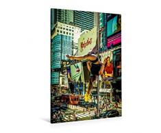 Premium Textil-Leinwand 80 x 120 cm Hoch-Format Poledance on the Streets of New York | Wandbild, HD-Bild auf Keilrahmen, Fertigbild auf hochwertigem Vlies, Leinwanddruck von Dirk Meutzner