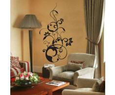 INDIGOS WG30306-86 Wandtattoo w306 Ranke Pflanze Blume Natur Wandaufkleber 120 x 69 cm, blau