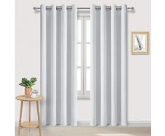 DWCN Verdunklungsvorhänge für Schlafzimmer/Zimmer/Verdunklung, isoliert, Dicke Vorhänge, blockieren Lichtvorhang, 2 Stück 52x84 | inch Grauweiß