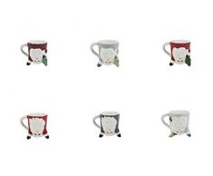 Villa D‘Este Home Tivoli 5900698 Set aus 6 Espressotassen, Motiv Santa Capovolto 6 Ass, Dolomite