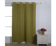 Deconovo isoliert Vorhänge Tülle Vorhang Panels 132,1 cm Breite x 160 cm Länge Vorhänge für Kinder Raum 1 Panel Gelb Grün