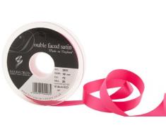 Berisfords 3501 Doppelseitiges Satinband, 20 m x 15 mm, Knallrosa