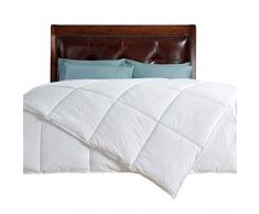 Peace Nest All Season weiße Daunendecke mit Baumwollschalen und Jacquard-Muster, Doppelbett-Größe, Weiß