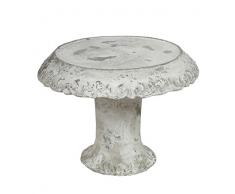 Benjara Dekorative Kuchenplatte aus Zement mit Sockel, groß, Weiß