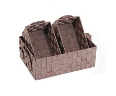 Franz Müller Flechtwaren Aufbewahrungskorb, Nylon, Braun, 32 x 23 x 12 cm