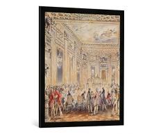 Gerahmtes Bild von Jean Michel Moreau The Younger Feast given by Madame du Barry (1743-93) for Louis XV on 2nd September 1771 at the inauguration of the Pavillon at Louveciennes,, Kunstdruck im hochwertigen handgefertigten Bilder-Rahmen,