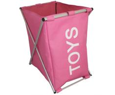 JVL Aufbewahrungs-Box für Spielzeug, faltbar, Pink