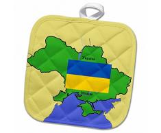 3dRose Topflappen, weiß, 20,3 x 20,3 cm