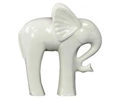 Urban Trends Keramikfigur Stehender Elefant mit langen Beinen glänzend weiß weiß