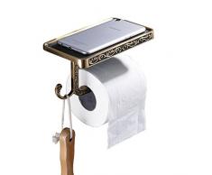 Wladimirowitsch Rosin Messing antik Art geschnitzt Toilettenpapierhalter mit Ablage Halter Funktion