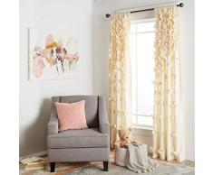 Linens and More Sexy Vorhang mit gerüschter Schleife für Wohnzimmer, Esszimmer, Schlafzimmer (Einzel), 213,4 x 137,2 cm elfenbeinfarben
