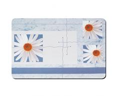 kela Tisch-Set Flower 43x28,5cm aus PP, weiß/blau, 43.5 x 28.5 x 1 cm