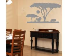 INDIGOS 4052166115841 Wandtattoo W552 Afrika, Steppe Wandaufkleber 80 x 44 cm, silber