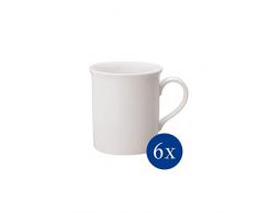 Villeroy & Boch - Twist White Kaffeetassen-Set, 6 tlg., 300 ml, zeitloses Becherservice, Premium Porzellan, spülmaschinen-, mikrowellengeeignet, weiß