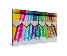 Premium Textil-Leinwand 75 x 50 cm Quer-Format Herz bunt, Karton, Farbstifte | Wandbild, HD-Bild auf Keilrahmen, Fertigbild auf hochwertigem Vlies, Leinwanddruck von Herzensfreund