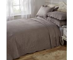 Athena Tagesdecke und Kissenbezug, geprägt, Polyester, Nerzfarben