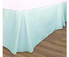 Charlotte Thomas Unifarbener Perkal-Bettvolant für Doppelbett, eisblau