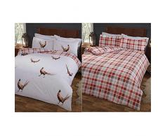 Rapport Fasanen-Wende-Bettwäsche-Set, Polycotton, Weiß/Mehrfarbig, Polycotton, Weiß/Mehrfarbig, Einzelbett