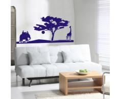 INDIGOS 4052166117050 Wandtattoo w554 Afrika / Steppe Elefant Giraffe Wandaufkleber 96 x 45 cm, blau