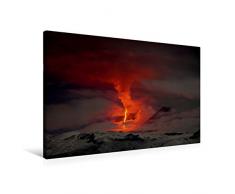 Calvendo Premium Textil-Leinwand 90 cm x 60 cm quer, Klyuchevskoy auf Kamtschatka in Russland | Wandbild, Bild auf Keilrahmen, Fertigbild auf echter Leinwand. in Kamtschatka Natur Natur