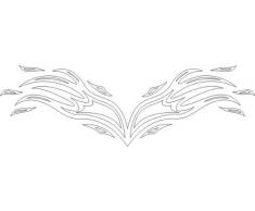 INDIGOS 4051095094746 Wandtattoo W679 Flamme 80 x 44 cm, Wandaufkleber in 3 Größen, weiß