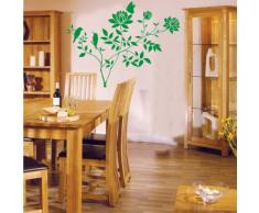 INDIGOS 4052166071970 Wandtattoo w435 Pflanze Blume Wandaufkleber 80 x 76 cm, grün