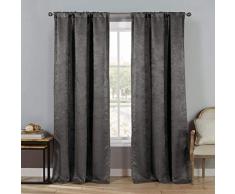 Duck River Textiles Steena Fenstervorhänge für Wohnzimmer & Schlafzimmer, Metallic-Leinen, Set mit 2 Paneelen, 68,71,1 x 213,4 cm, Rot