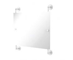Allied Brass Prestige Regal Landscape Rectangular Frameless Rail Mounted Mirror Wandspiegel, matt weiß