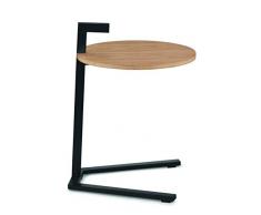 Kela Beistelltisch, Oak, Pulverbeschichtetes Metall mit Eichenholz, Ã 39 cm, 24265, Schwarz matt