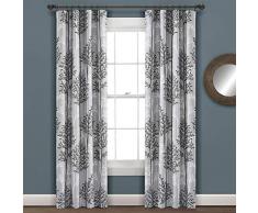 Lush Decor, Grauer Linearbaum, isoliert, Verdunkelungsvorhang, 213 x 96,5 cm