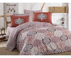 Eponj Home Bettwäsche-Set für Doppelbett 200 x 220 cm Marrone Bianco