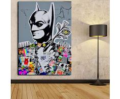 Faicai Art Banksy Graffiti Street Art Gemälde Wandbild Batman Pop Art Prints Poster Moderne Deko Kinderzimmer Wandschmuck Modern 12x16 batman