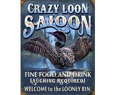 Desperate Enterprises Crazy Loon Saloon Blechschild Flach Neu 31x40cm S2249