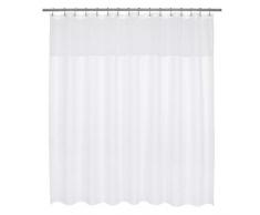 Barossa Design Stoff Duschvorhang Waffel 96Wx78L weiß