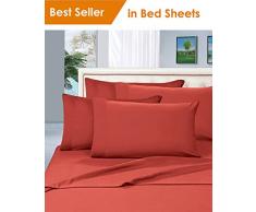 Matratzenauflage für Super-King-Size-Bett, baumwolle, Orange / Rost, Split King