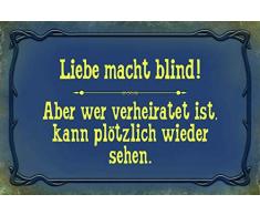 Schatzmix Liebe Macht blind Metallschild 20x30 cm Wanddeko tin Sign Blechschild, Blech, Mehrfarbig