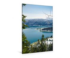 Premium Textil-Leinwand 80 x 120 cm Hoch-Format Walchensee, Bad Tölz; Bayern | Wandbild, HD-Bild auf Keilrahmen, Fertigbild auf hochwertigem Vlies, Leinwanddruck von Fotografie Schwarzfischer Miriam